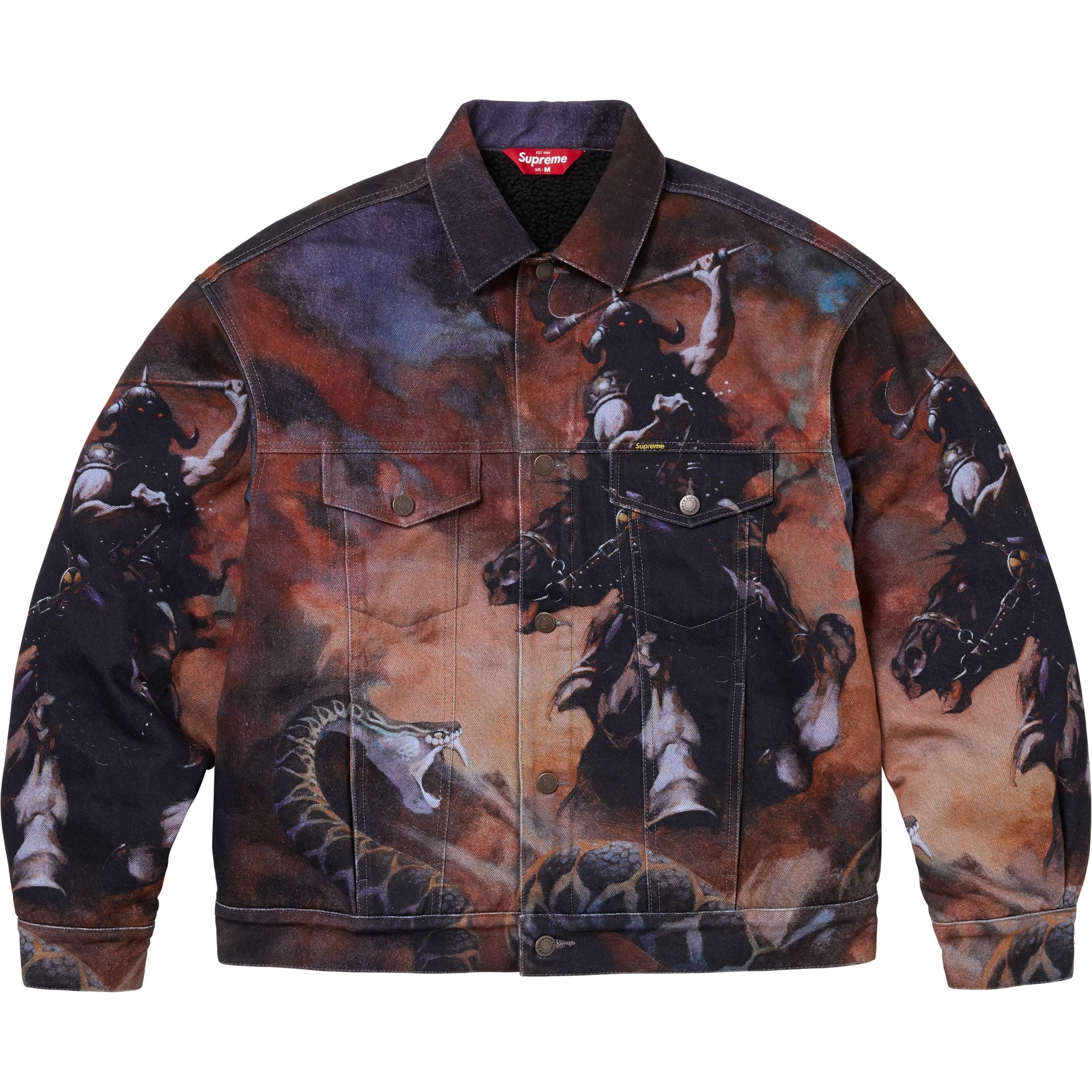 Supreme/Frank Frazetta Faux Shearling Lined Trucker Jacket view 5